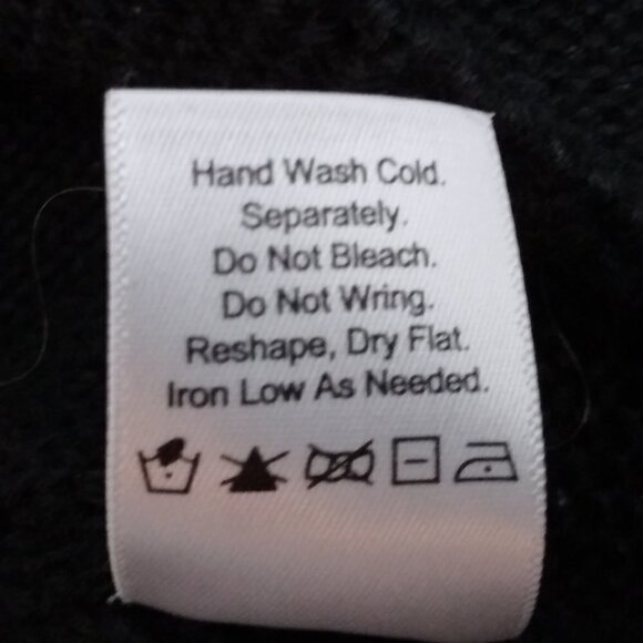 Coldwater Creek | Black Metallic Cable Knit Cowl Wool Sweater Black | Sz S (6-8) - Picture 10 of 10